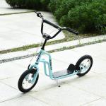 Sparkcykel med Luftdäck för Barn, Robust Skoter med Handbroms, Säker Körning på Alla Underlag, Blå, 120 x 58 x 75-80 cm, 5 år+