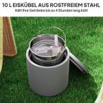 Cool Bar Sidobord Drinkkylare Ljusgrå av Plast för Fester ve Camping Litet Uteplatsbord 10 l
