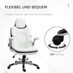 Ergonomisk Kontorsstol Höj- och Sänkbar med Fällbara Armstöd och Vippfunktion 69 X 67 X 113-121 Cm
