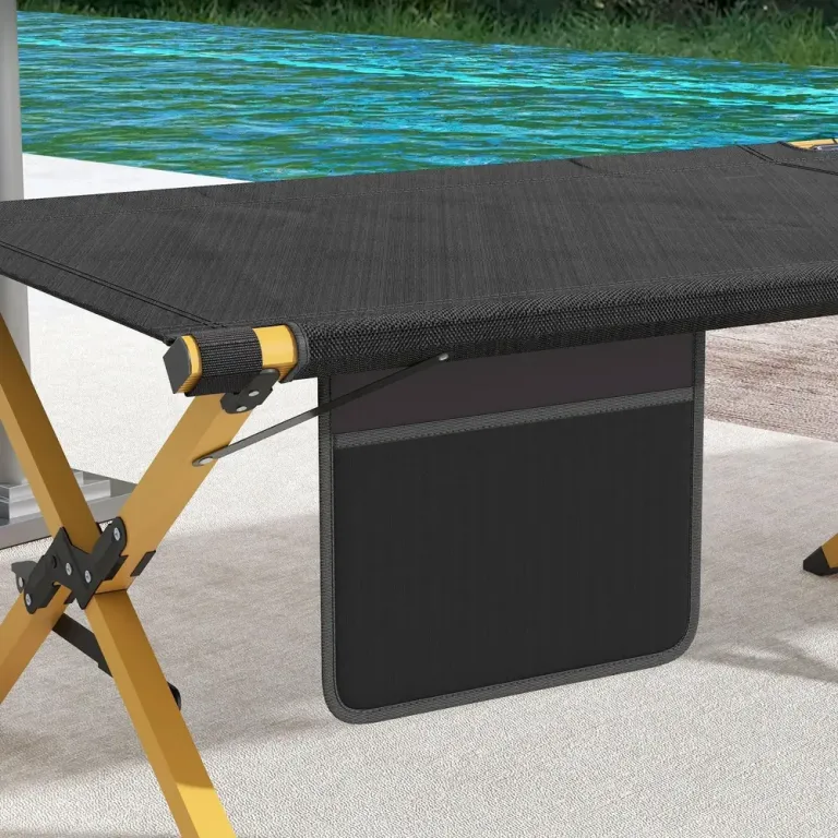 Solstol Svart av Oxford Tyg 196 x 64 x 45 cm