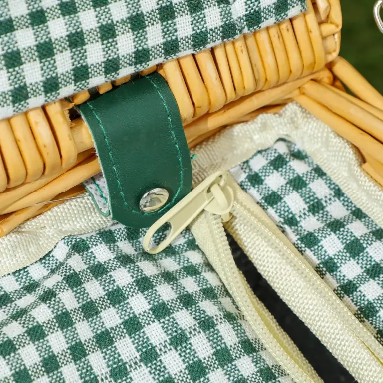 Picknickfodral i Pilträ för 2 Personer med Isolerat Kylfack
