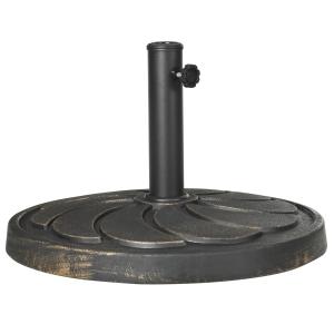 Parasollställ Paraplystativ Brons av Harts för Trädgård Runt Stativ med Blommotiv Passar Ø38-48 mm Stång 18 kg