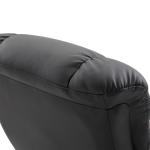 Massagestol med Pall, Bekväm TV-Fåtölj i Konstläder, Avslappnande Massagefunktion för Vardagsrummet, Svart, 76 x 80 x 102 cm