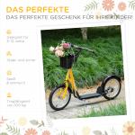 Barnsparkcykel, Höjdjusterbar, Halkfri, Stålram, Avtagbar Korg, Bromsar, Gummidäck