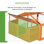 Hönshus med Utegård och Låsbar Dörr för Trädgård Hållbar och Väderbeständig Orange Gran 2,4 x 1,125 x 0,76 m