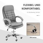 Ergonomisk Kontorsstol Linnetyg Justerbar med Vippfunktion och Armstöd Stilren Design Svart 64 X 75 X 111-121 Cm