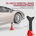 Jackstativ 3 Tons Lastkapacitet, 2 Stödstativ med Säkerhetsnål, 10 Höjdnivåer, Röd