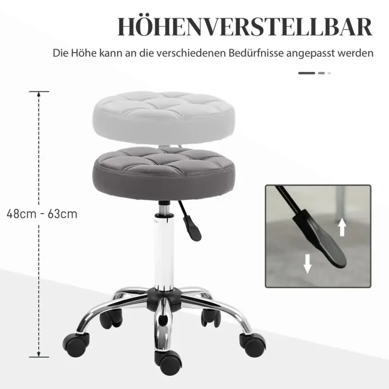 Rullpallar Arbetspallar Set Om 2 35,5 x 48-63 Cm