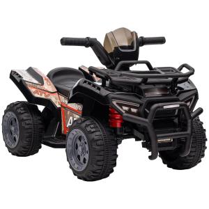 Elektrisk Fyrhjuling för Barn, Tuff ATV med LED-Ljus och Stora Hjul, Rolig Leksaksbil för Utomhuslek, Svart, 70 x 42 x 45 cm, 18-36 månader