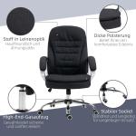 Kontorsstol Linnetyg med Vippfunktion Ergonomisk Skrivbordsstol Justerbara Armstöd för Hemmakontor Svart 64 X 75 X 111-121 Cm