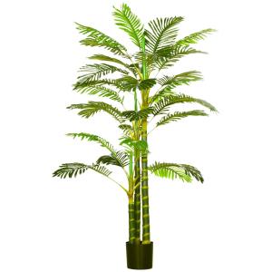 Konstgjord Växt Palm Konstträd i Kruka Grön av Plast för Vardagsrum och Kontor Naturtrogen Dekoration Höjd 190 cm