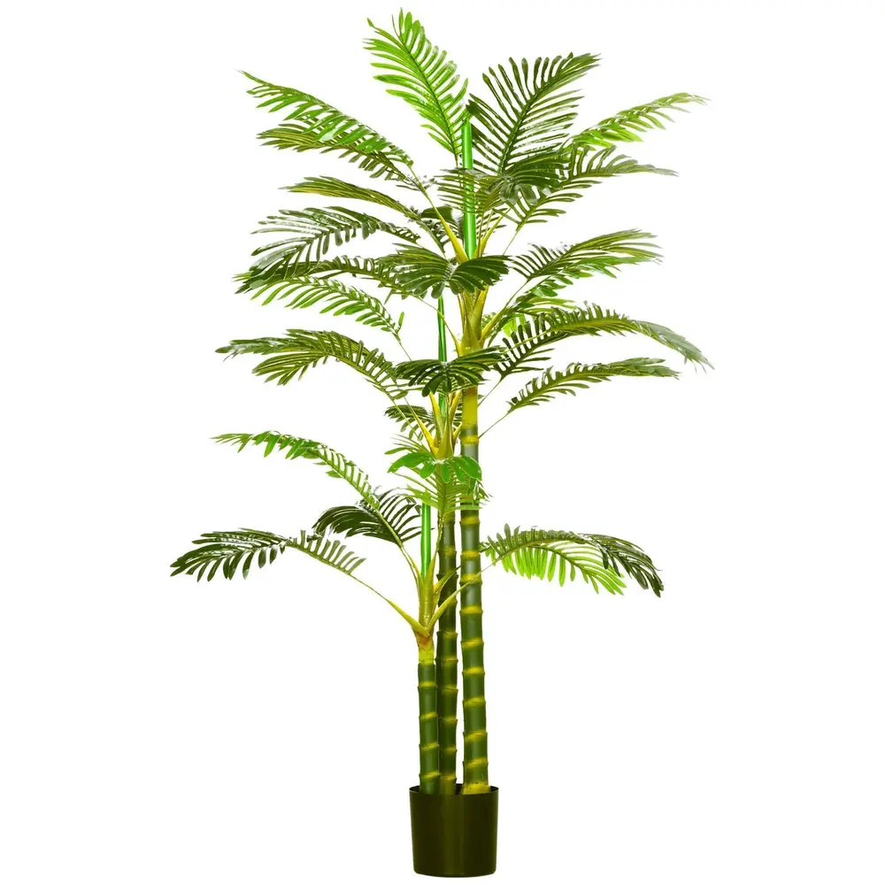 Konstgjord Växt Palm Konstträd i Kruka Grön av Plast 190 Cm