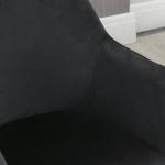 Matsalsstolar Köksstolar Svart av Polyester och Trä för Kök Set om 2 Ergonomiska Stolar med Armstöd 54 x 57 x 80 cm