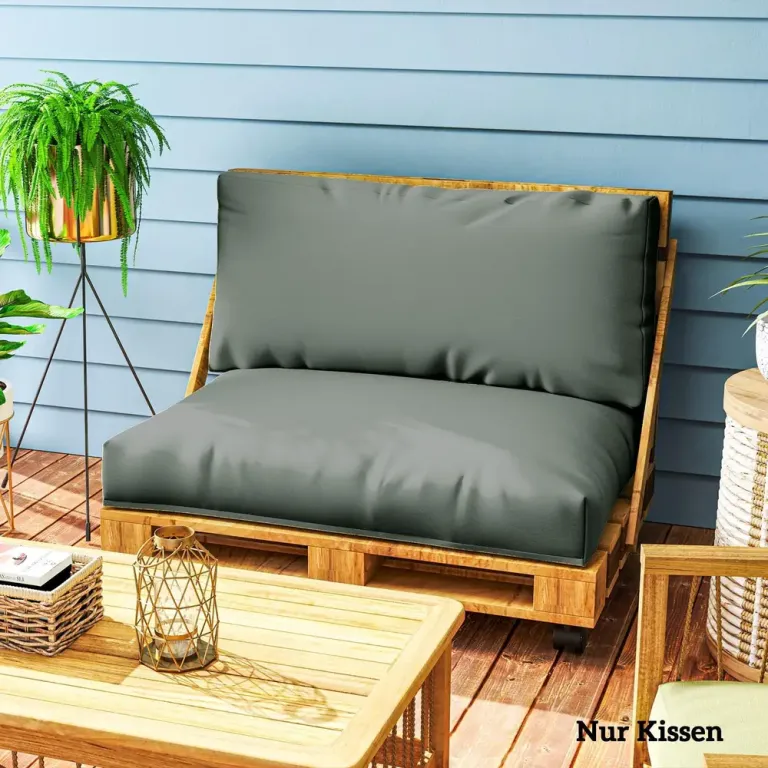 Palldynor 2-Pack Sitt- och Ryggdyna 120 X 80 cm, Mörkgrå