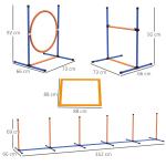 Agility Träningsset Hundsport Blå Gul av Plast för Hundar Set om 4 med Hinder Slalom och Hoppring Effektiv Träning