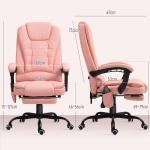 Kontorsstol Chefsstol Ergonomisk med 7-Punktsmassage Rosa av Konstläder och Metall för Kontor och Studier Liggfunktion Kapacitet 120 kg