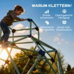 Klätterställning Kupol Blå Plast för Barn 3 till 8 År Klätterdom UV-beständig och Vattentät Lekplats 183 cm