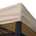 Partytält med Förvaringshyllor Rymlig Trädgårdspaviljong med Avlastningsytor Stabilt Solskydd Beige 3 X 3 M