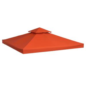 Ersättningstak för Metallpaviljong Roströd Polyester för Trädgårdspaviljong Väderbeständig och Hållbar 3 X 3 M