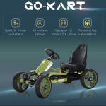 Go Kart Pedalbil med Handbroms och Justerbar Sits för Barn från 3 År Grön 105 X 54 X 61 Cm