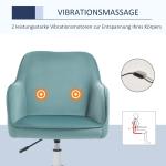 Massagestol för Kontor och Hem, Ergonomisk Snurrstol med Ländkudde, Bekväm Skrivbordsstol i Tyg med Armstöd, Grön