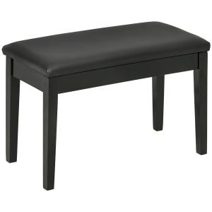 Pianobänk Pianopall Svart av Trä och Konstläder för Musiker och Skola Höjdjusterbar med Förvaringsutrymme Bekväm Sittdyna 75 x 35 x 49 cm