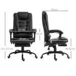 Skrivbordsstol med 7 Massagepunkter, Höjdjusterbar Snurrstol med Integrerat Fotstöd, 67 x 79 x 111–121 cm