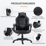 Gamingstol med Massage och Värme Ergonomisk Kontorsstol 6 Vibrationspunkter Konstläder Svart Röd 68 X 69 X 108-117 Cm