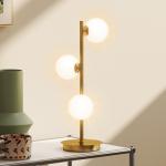 Bordslampa 3 Glober Elegant Mässing Stål och Glas för Sovrum och Vardagsrum Modern Bordsbelysning med G9 Sockel Stabil Fot 24x24x53 cm