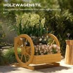 Blomlåda Planteringskärl Natur av Granträ och Teak för Trädgård Väderbeständig Vattenavvisande 3 Nivåer med Dräneringshål 61 x 62 x 57 cm