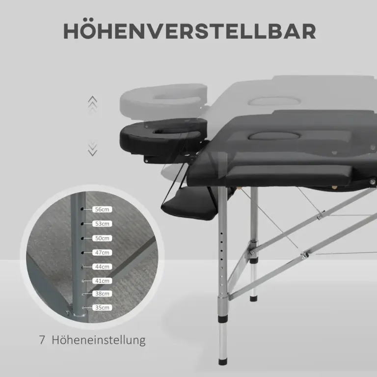 Hopfällbar Massagebänk 2-Zon Professionell Behandlingsbänk