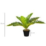 Konstgjord Tropisk Palm med Planteringskärl, Grön + Svart, 50 cm