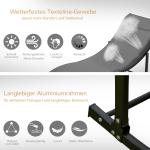 Trädgårdsstolar i Aluminium 2-Pack, Justerbara Solstolar i Mörkgrå Textilene, Ergonomisk Design för Uteplatsen, Mörkgrå, 165 x 61 x 63 cm