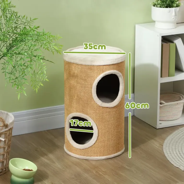 Klösträd Takhög Vit av Sisal och Plysch för 225-255 cm