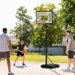 Flyttbar Basketkorg för Utomhusbruk, Höjdjusterbart Basketställ på Hjul, Robust Konstruktion för Spel på Uppfarten, Svart, 260-310 cm