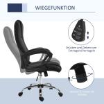Kontorsstol med Vippfunktion och Nackstöd, Ergonomisk Skrivbordsstol, Vridbar, Linne, Svart, 62 x 76 x 110–119 cm