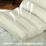 Avkopplande Stol, Sittsäck med Justerbart Ryggstöd, Läderlook, Beige, 62 x 70 x 95 cm