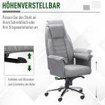 Kontorsstol Snurrstol Ergonomisk med Armstöd Höjdjusterbar Linnelook Polyester för Hemmakontor Ljusgrå 68 X 72 X 120-126 Cm