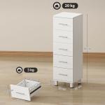 Badrumsskåp Smalt Vit MDF för Badrum Fristående Förvaring med 5 Lådor Platsbesparande Design för Handdukar och Hygienartiklar 95 cm