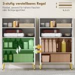 Badrumsskåp Golvmodell Vit MDF med Hyllor för Badrum Soft Close-dörrar Modern Design Förvaring med Öppna Fack