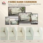 Soffa 2-sits Kompakt Gräddvit Sherpa Fleece för Vardagsrum Liten Soffa med Mjuk Klädsel Modern Design 137 cm