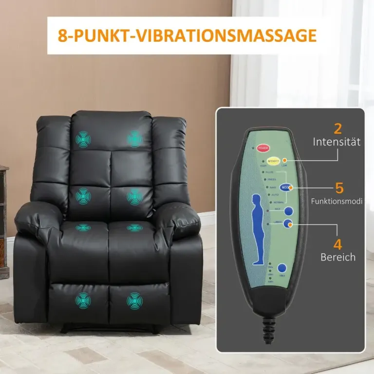 Elektrisk Massagestol i Konstläder 94 x 99 x 99 cm