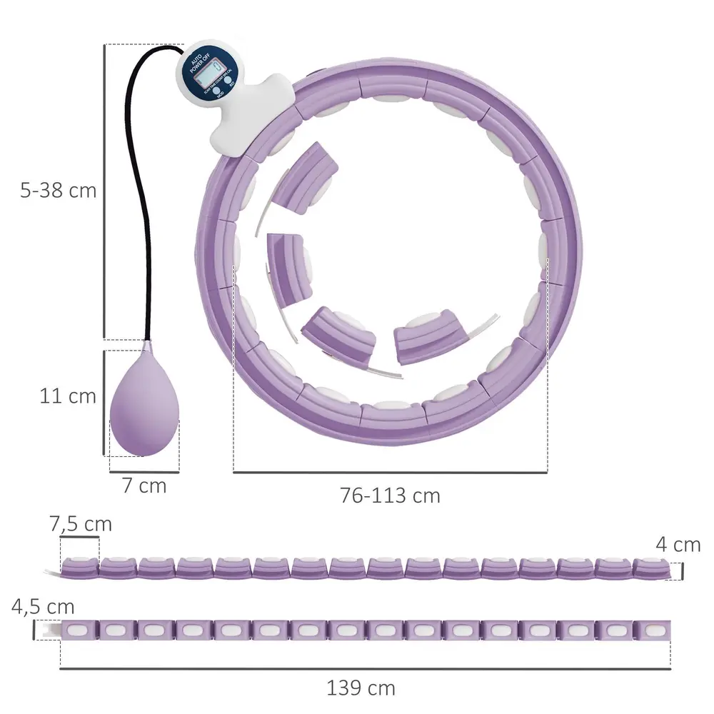 Smart Hula Hoop för Vuxna med Viktkula 76–113 Cm