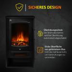 Elektrisk Kamin i Trälook, Fristående Värmare med LED-Eld, Klassisk Design för Vardagsrummet, Brun, 44,5 x 32 x 74 cm, 2000 W
