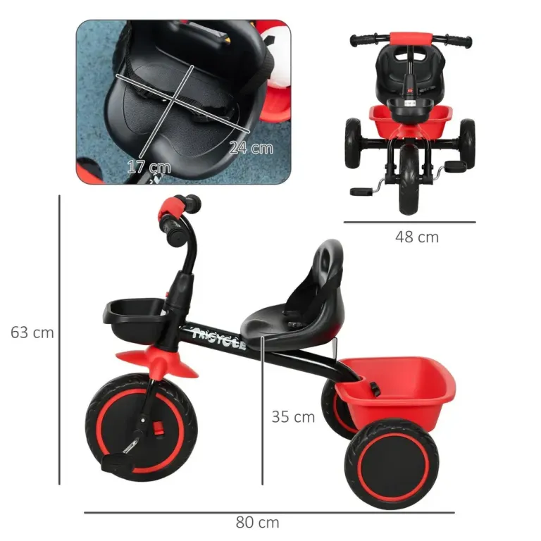 Trehjuling Barncykel Flerfärgad av Metall och Plast