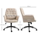 Modern Kontorsstol i Linnetyg, Höj- och Sänkbar Skrivbordsstol med Vippfunktion, Ergonomisk Arbetsstol för Hemmakontoret, Beige, 120 kg