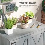 Trädgårdsskåp och Träskåp för Redskapsförvaring med Dubbla Dörrar i Modern Design för Terrass och Altan Hållbar och Stabil Ljusgrå Gran och Trä