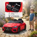 Elbil Barn Sportbil Röd Plast för Barn 3–6 År Batteridriven Bil med Fjärrkontroll 12V Motor och Musikfunktion Rolig Lek