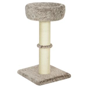 Klösträd Skrapstolpe Brun av Sisal och Plysch för Katter upp till 6 kg med Säng och Tjock Stam 87 cm