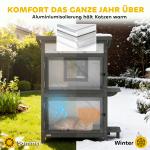 Katthus Utomhus Vit Furuträ för Katter Väderbeständig Kattkoja med Flera Ingångar och Fönster Skyddad Sovplats och Lekstuga 88 cm
